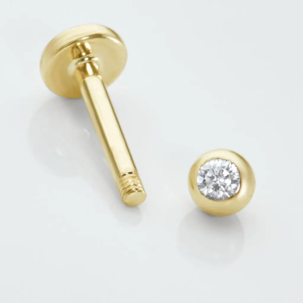 Histoire d'Or Piercing De Labret Or Jaune Acanta Oxyde De Zirconium Best