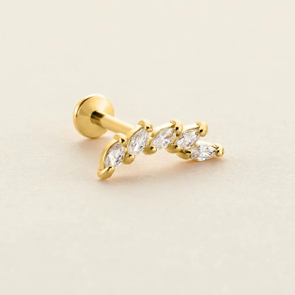 Histoire d'Or Piercing D'hélix Alicante Acier Jaune Cristal Discount