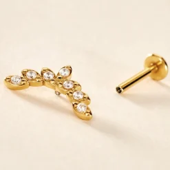 Histoire d'Or Piercing D'hélix Annecy Acier Jaune Cristal Sale