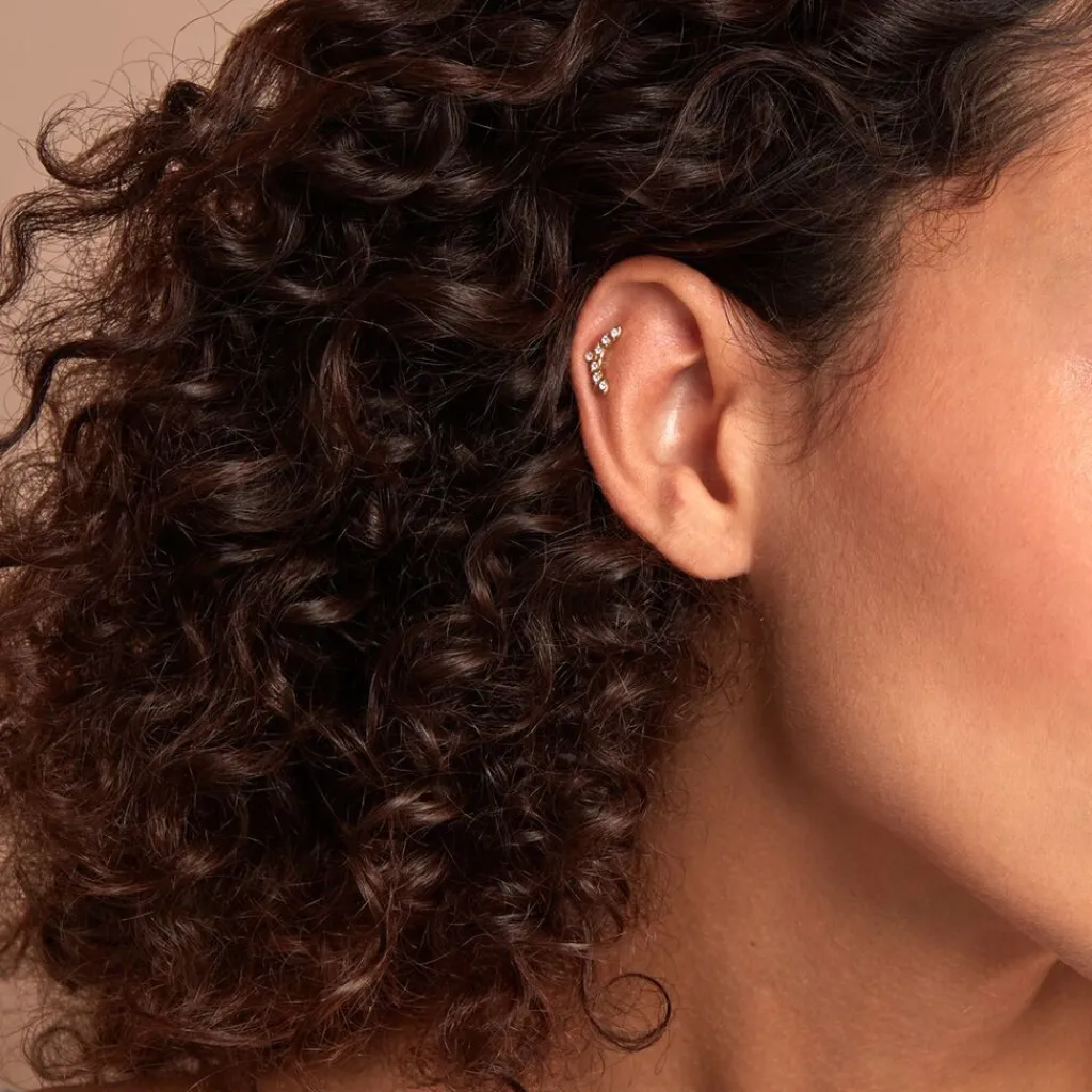 Histoire d'Or Piercing D'hélix Annecy Acier Jaune Cristal Sale