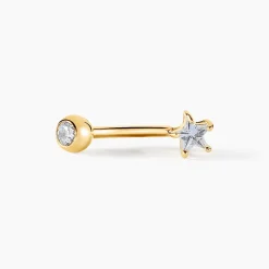 Histoire d'Or Piercing D'oreille Et/ou D'arcade King Or Jaune Oxyde De Zirconium Clearance