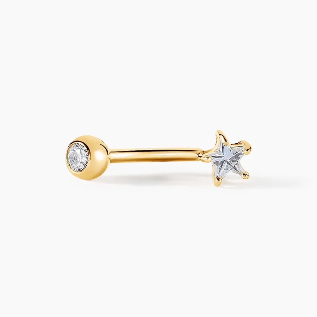 Histoire d'Or Piercing D'oreille Et/ou D'arcade King Or Jaune Oxyde De Zirconium Clearance