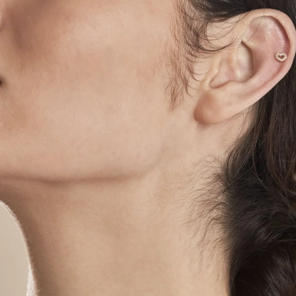 Histoire d'Or Piercing D'oreille Or Jaune Alchemille Oxydes De Zirconium Hot