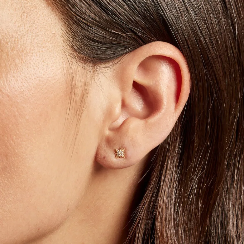 Histoire d'Or Piercing D'oreille Unitaire Geronimo Or Jaune Oxyde De Zirconium Hot