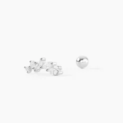 Histoire d'Or Piercing D'oreille Unitaire Nara Argent Blanc Oxyde De Zirconium Outlet