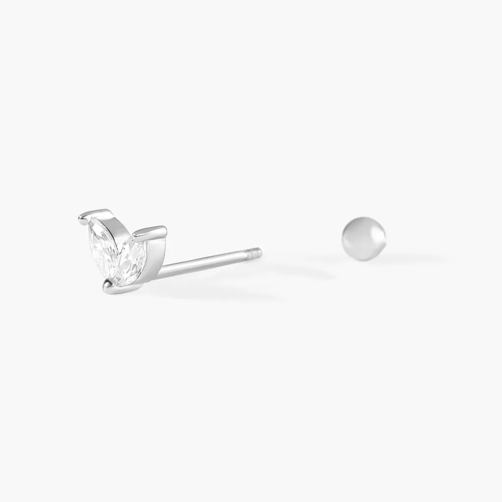 Histoire d'Or Piercing D'oreille Unitaire Argent Blanc Enyo Oxyde De Zirconium Best