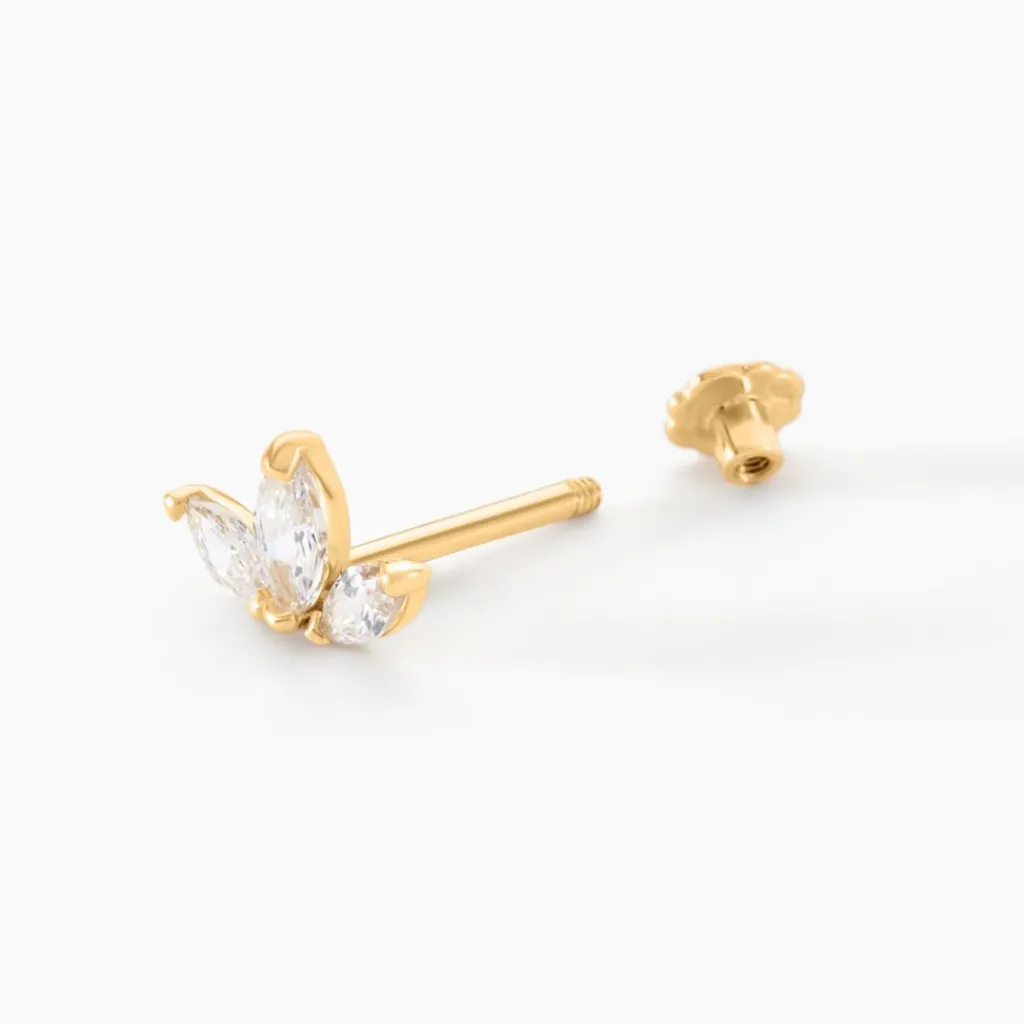 Histoire d'Or Piercing D'oreilles Asclepias Or Jaune Outlet