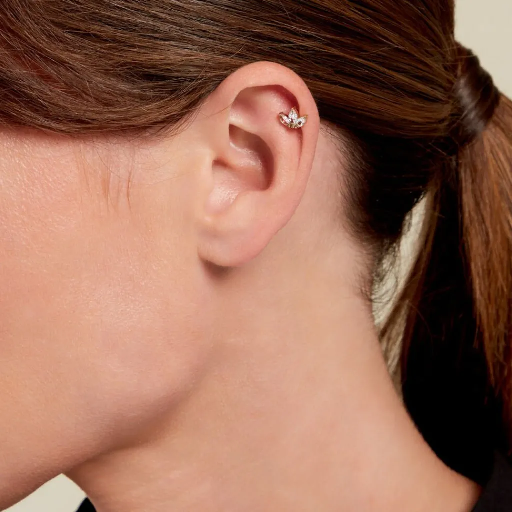 Histoire d'Or Piercing Gandie De Zirconium acier jaune oxyde New