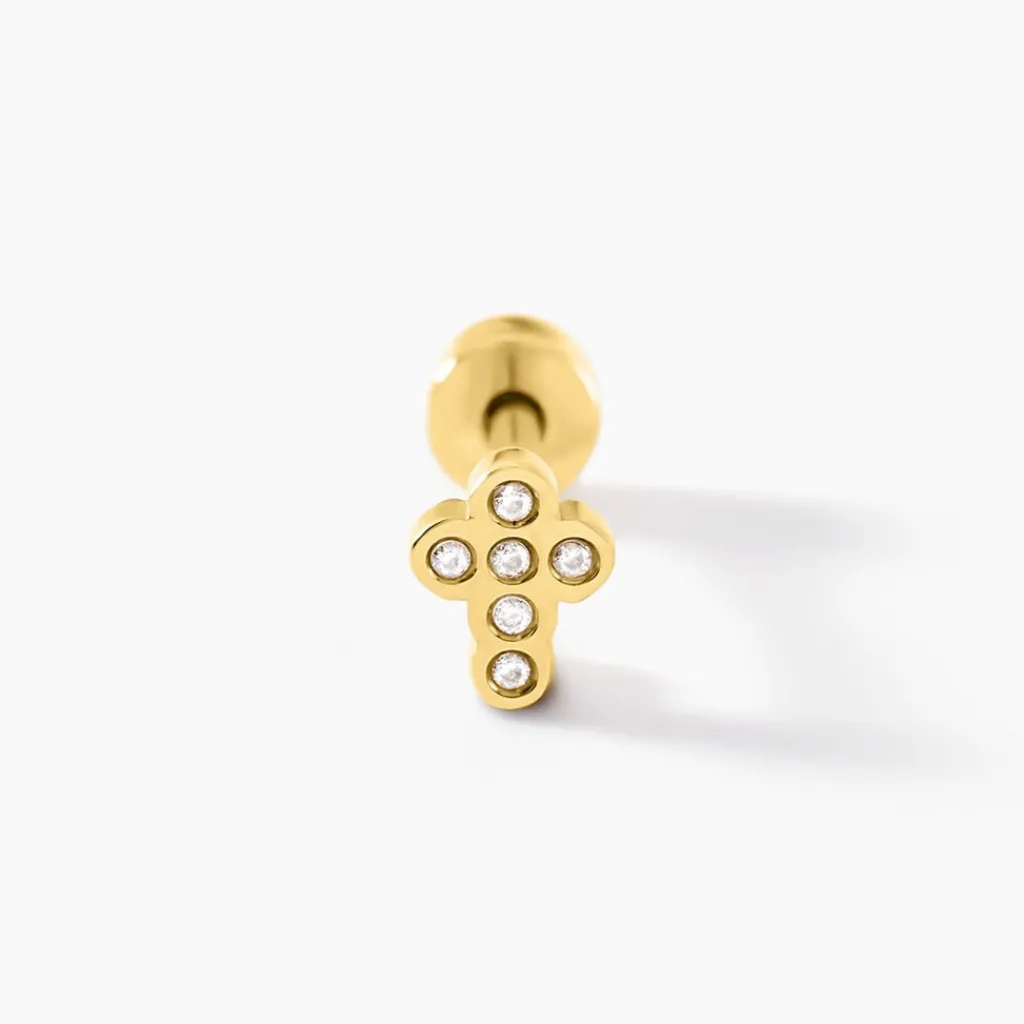 Histoire d'Or Piercing Maanta De Zirconium acier jaune oxyde Outlet