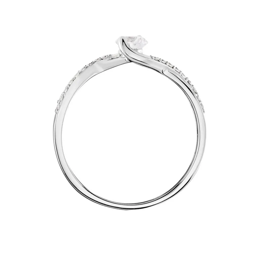 Histoire d'Or Solitaire Accompagné Laetitianne Or Blanc Diamant Synthétique New