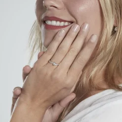 Histoire d'Or Solitaire Accompagné Laetitianne Or Blanc Diamant Synthétique New