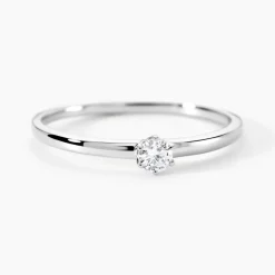 Histoire d'Or Solitaire Natalia Platine Blanc Diamant New