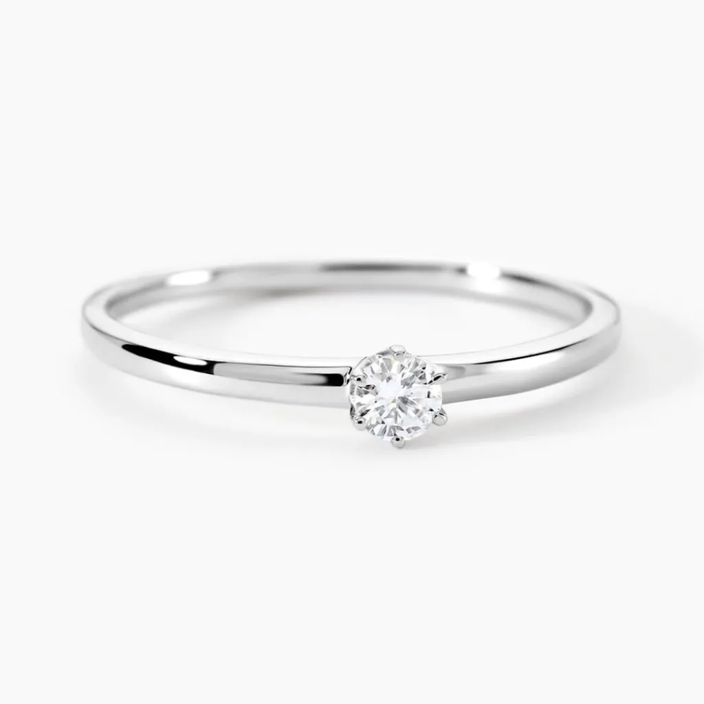 Histoire d'Or Solitaire Natalia Platine Blanc Diamant New