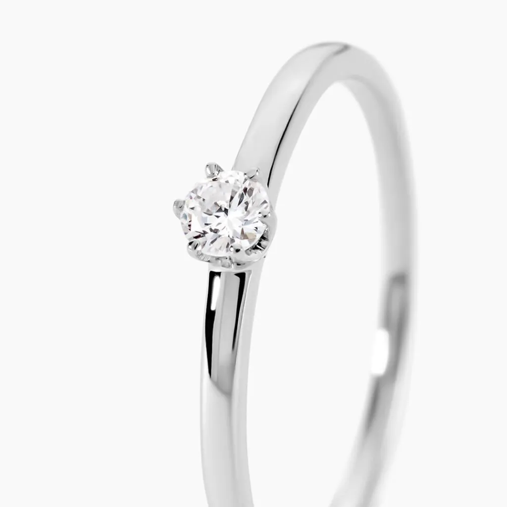 Histoire d'Or Solitaire Natalia Platine Blanc Diamant New