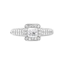 Histoire d'Or Solitaire Or Blanc  Princessa Diamant Synthetique Clearance